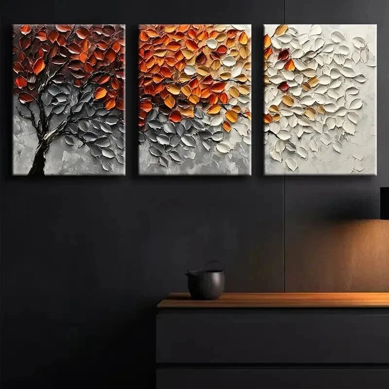 3pcs Autumn Tree Nature Colorful Perfect Wall Art Set Canvas Framed 60x90cm - High Quality Print 100% Australian Made Wall Canvas Ready to Hang