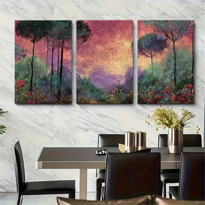 3pcs Nature Landscape Vibrant Flowers Perfect Wall Art Set Canvas Framed 50x70cm - High Quality Print 100% Australian Made Wall Canvas Ready to Hang