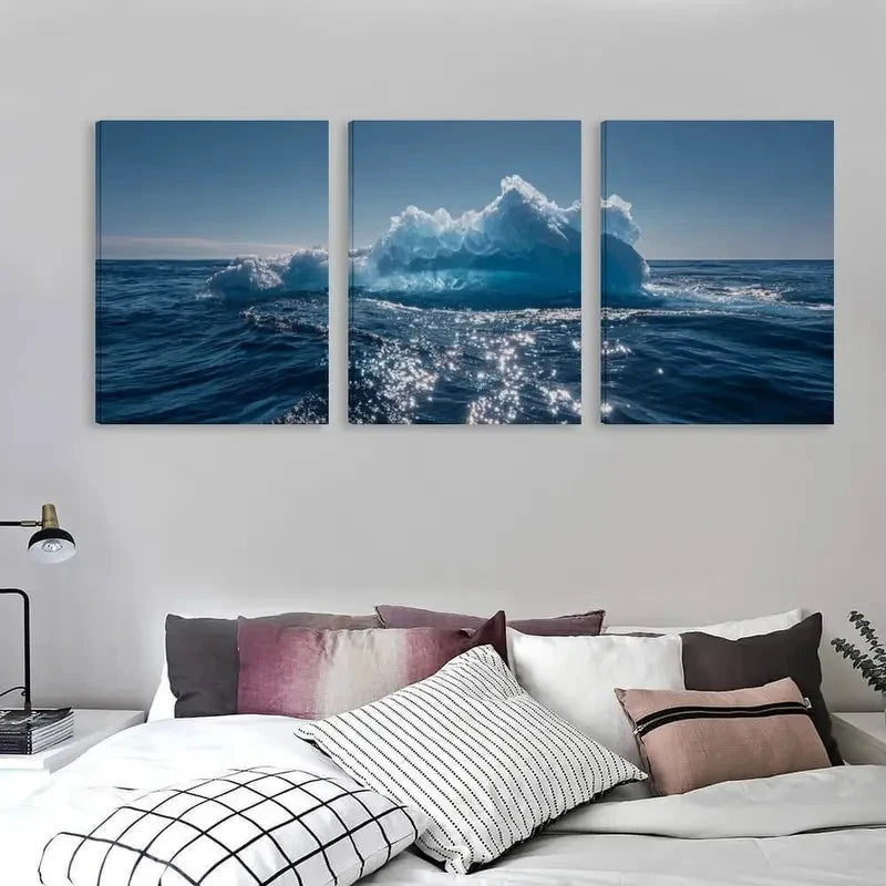 3pcs Ocean Wave Minimalist Beach House Decor  Wall Art Set Canvas Framed 40x60cm - High Quality Print 100% Australian Made Wall Canvas Ready to Hang