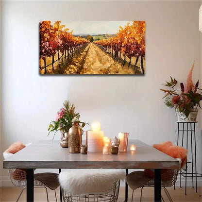 The Autumn Vineyard Scenery Wall Art Canvas Office Home Room Framed 120x60cm - Bella Home Decor