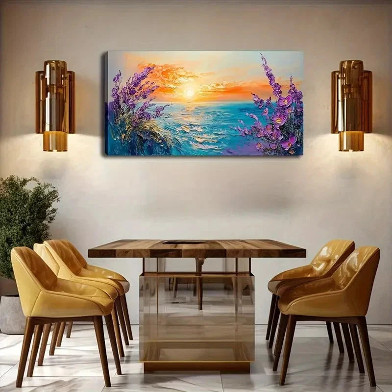 Décor with Vibrant Orange Wall Art Canvas Office Home Room Framed 120x60cm