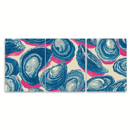 3pcs Shells Print, Abstract Coastal Art  Wall Art Set Canvas Framed 40x60cm - High Quality Print 100% Australian Made Wall Canvas Ready to Hang