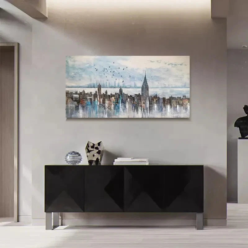 New York City Skyline Buildings Decor Wall Art Canvas Office Home Room Framed 120x60cm - Bella Home Decor