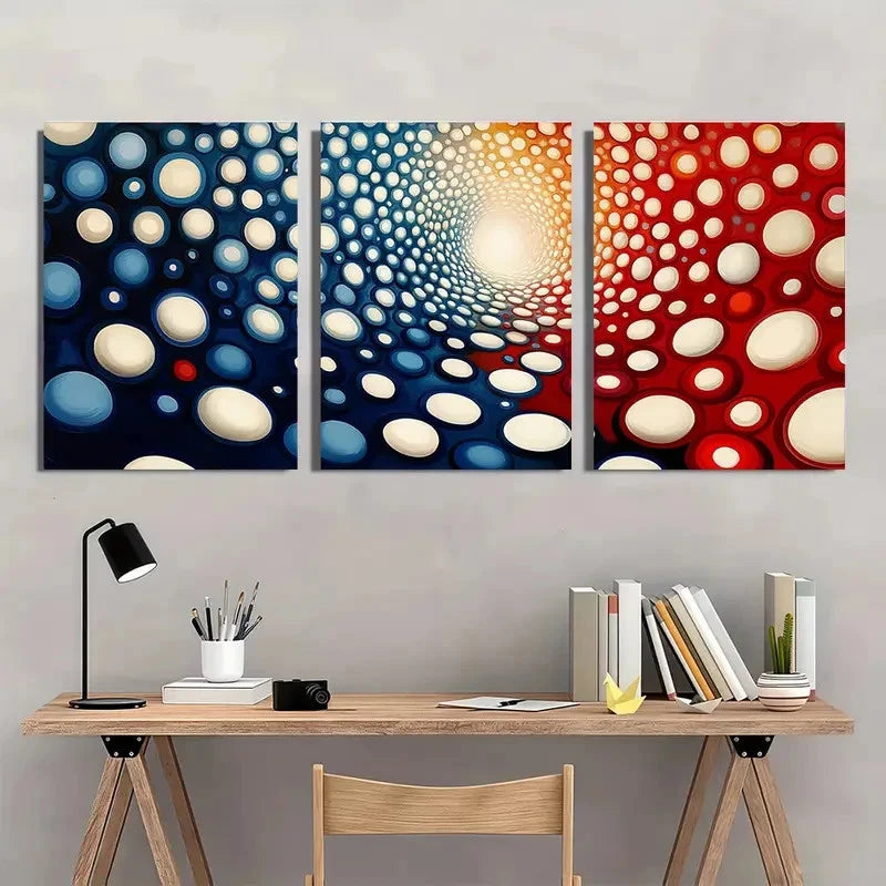 3pcs Dots By Yayoi Kazama Japanese Perfect Wall Art Set Canvas Framed 40x60cm - High Quality Print 100% Australian Made Wall Canvas Ready to Hang. - Bella Home Decor