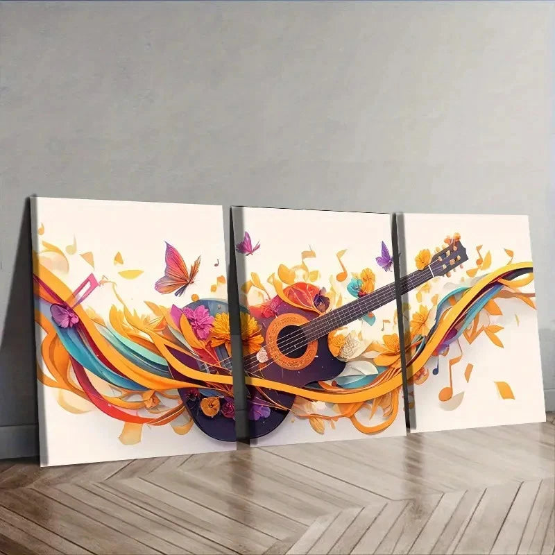 3pcs Each, Framed Colorful Music Wall Art Set Canvas Framed 60x90cm - High Quality Print 100% Australian Made Wall Canvas Ready to Hang - Bella Home Decor