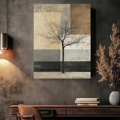 Beautiful Modern Abstract Tree Painting 40x60cm Metal Print Ready to Hang - Bella Home Decor