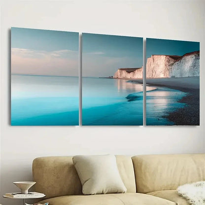 3pcs Beach Sunset Art Coastal Seascape Wall Art Set Canvas Framed 40x60cm - High Quality Print 100% Australian Made Wall Canvas Ready to Hang - Bella Home Decor