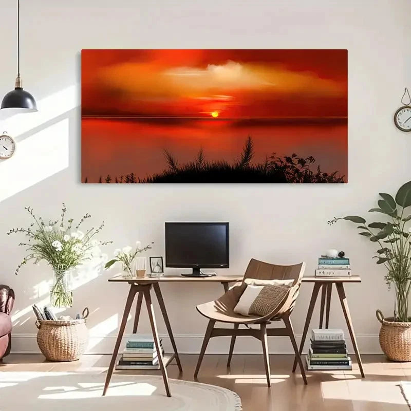 Modern Classic Retro Decor Wall Art Canvas Office Home Room Framed 120x60cm