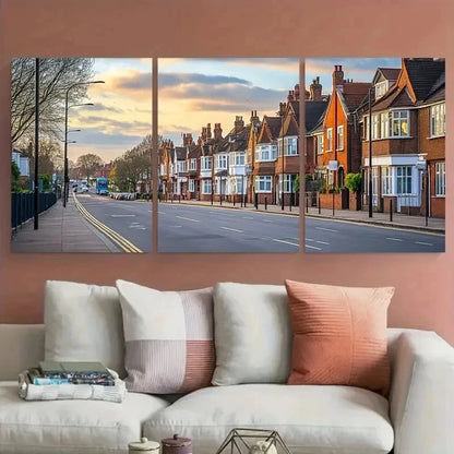 3pcs North London Architecture Décor Perfect Wall Art Set Canvas Framed 60x90cm - High Quality Print 100% Australian Made Wall Canvas Ready to Hang