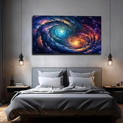 The Collision Of Two Galaxies Wall Art Canvas Office Home Room Framed 120x60cm