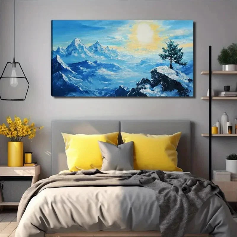 Tree Bright Sun Nature Wall Art Canvas Office Home Room Framed 120x60cm