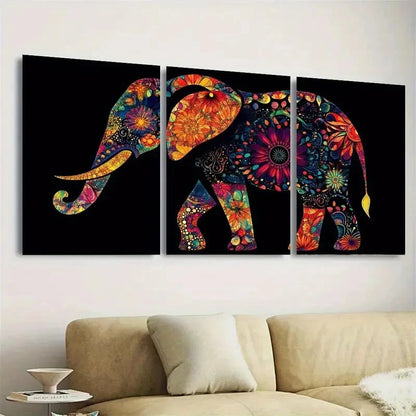 3pcs Colorful Floral & Geometric Wall Art Set Canvas Framed 50x70cm - High Quality Print 100% Australian Made Wall Canvas Ready to Hang - Bella Home Decor