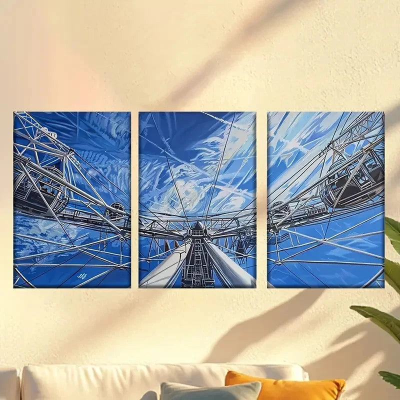 3pcs Colorful And Interesting Sky Wall Art Set Canvas Framed 40x60cm - High Quality Print 100% Australian Made Wall Canvas Ready to Hang - Bella Home Decor
