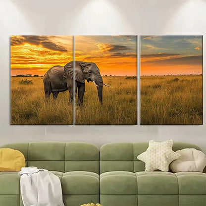 3pcs African Kenya Wildlife Metal Print Ready to Hang Art - Bella Home Decor