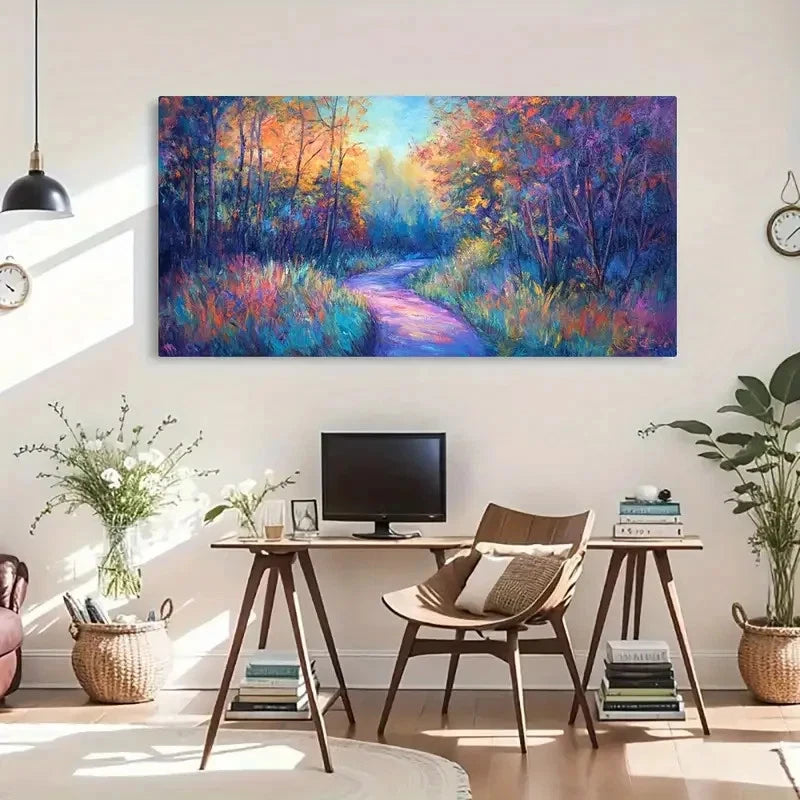 Multi-Color Modern Farmhouse Wall Art Canvas Office Home Room Framed 120x60cm