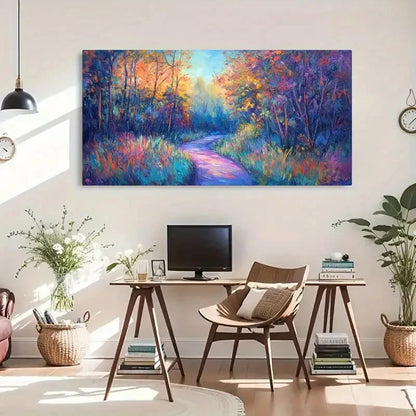Multi-Color Modern Farmhouse Wall Art Canvas Office Home Room Framed 120x60cm