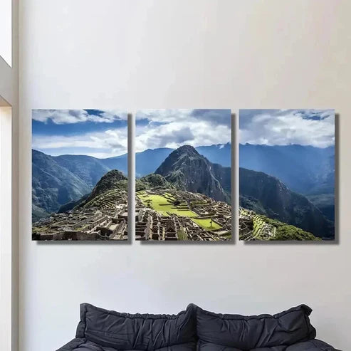 3pcs Historic Sanctuary of Machu Picchu Wall Art Set Canvas Unframed - High Quality Print 100% Australian Made Wall Canvas