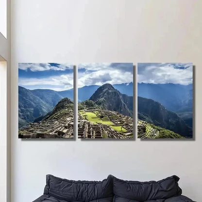 3pcs Historic Sanctuary of Machu Picchu Wall Art Set Canvas Unframed - High Quality Print 100% Australian Made Wall Canvas