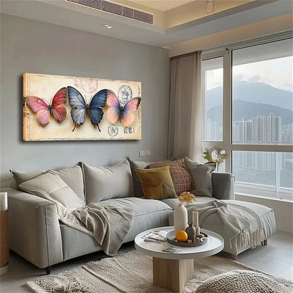 Colorful Butterfly Wings Décor Wall Art Canvas Office Home Room Framed 120x60cm - Bella Home Decor