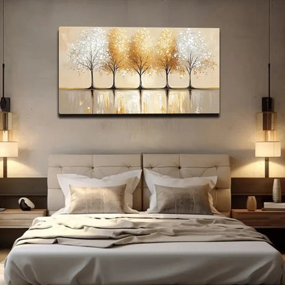 Abstract Transitional Silvery Wall Art Canvas Office Home Room Framed 120x60cm
