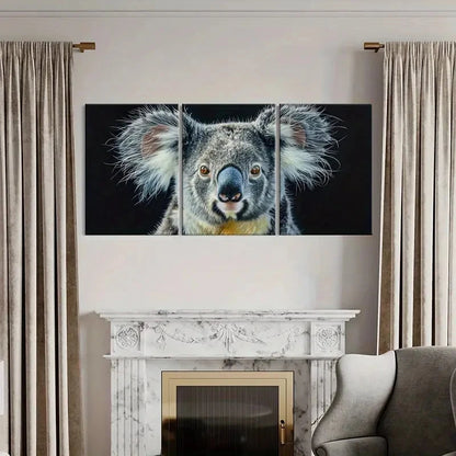 3pcs Australian Koala Wildlife Art  Wall Art Set Canvas Framed 50x70cm - High Quality Print 100% Australian Made Wall Canvas Ready to Hang - Bella Home Decor