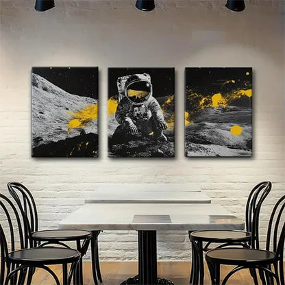 3pcs Space Exploration Astronaut Décor Perfect Wall Art Canvas Unframed - High Quality Print 100% Australian Made Wall Canvas