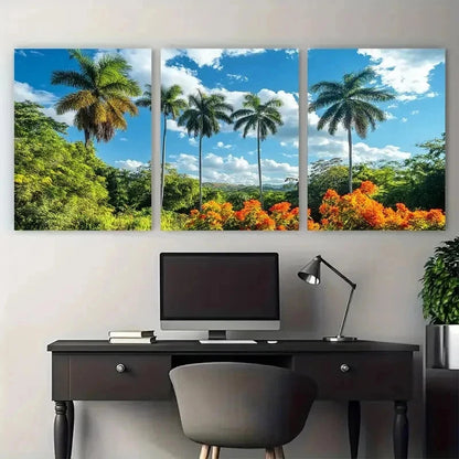 3pcs Tropical Caribbean Guyana Nature Perfec Wall Art Set Canvas Framed 60x90cm - High Quality Print 100% Australian Made Wall Canvas Ready to Hang