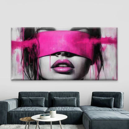 Abstract Art of Pink And Black Wall Art Canvas Office Home Room Framed 120x60cm