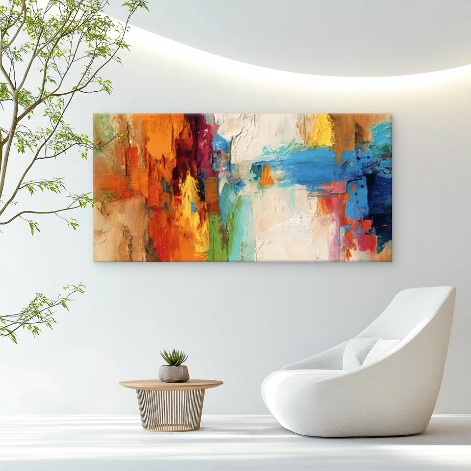 Abstract Brushstroke Art Wall Art Canvas Office Home Room Framed 120x60cm