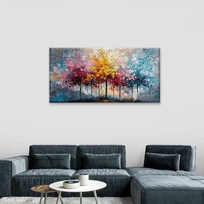 Abstract Trees Colorful Wall Art Canvas Office Home Room Framed 120x60cm
