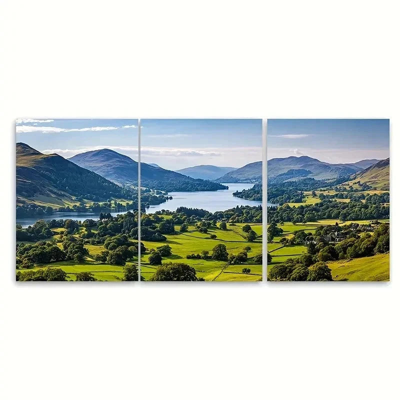 3pcs Scenic Lake District Art ER Wall Art Set Canvas Framed 50x70cm - High Quality Print 100% Australian Made Wall Canvas Ready to Hang