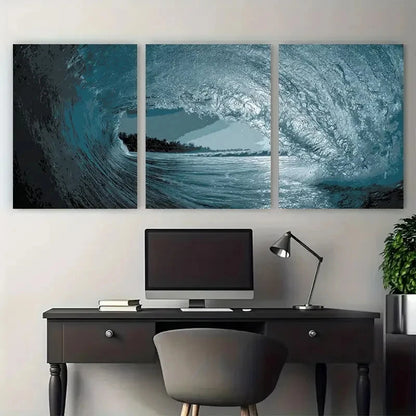 3pcs Beach House Décor Summer Coastal Perfect Wall Art Set Canvas Framed 40x60cm - High Quality Print 100% Australian Made Wall Canvas Ready to Hang - Bella Home Decor