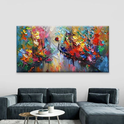 Abstract Palette Brushstroke Wall Art Canvas Office Home Room Framed 120x60cm