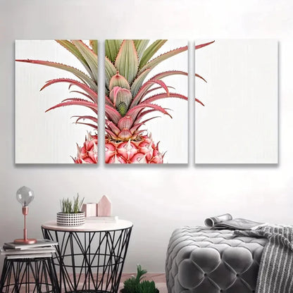 3pcs Vibrant Pineapple Triptych R   Wall Art Set Canvas Framed 40x60cm - High Quality Print 100% Australian Made Wall Canvas Ready to Hang