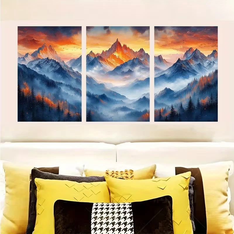 3pcs Rocky Mountain National Park Majestic Elk  Wall Art Set Canvas Framed 50x70cm - High Quality Print 100% Australian Made Wall Canvas Ready to Hang
