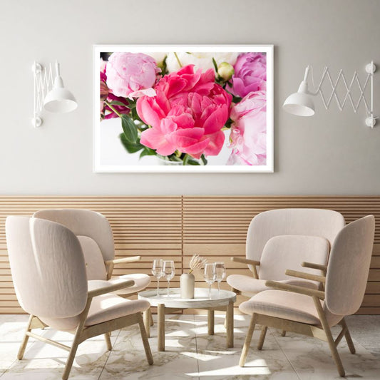 Pink Peonies Closeup Photograph Home Decor Premium Quality Poster Print Choose Your Sizes
