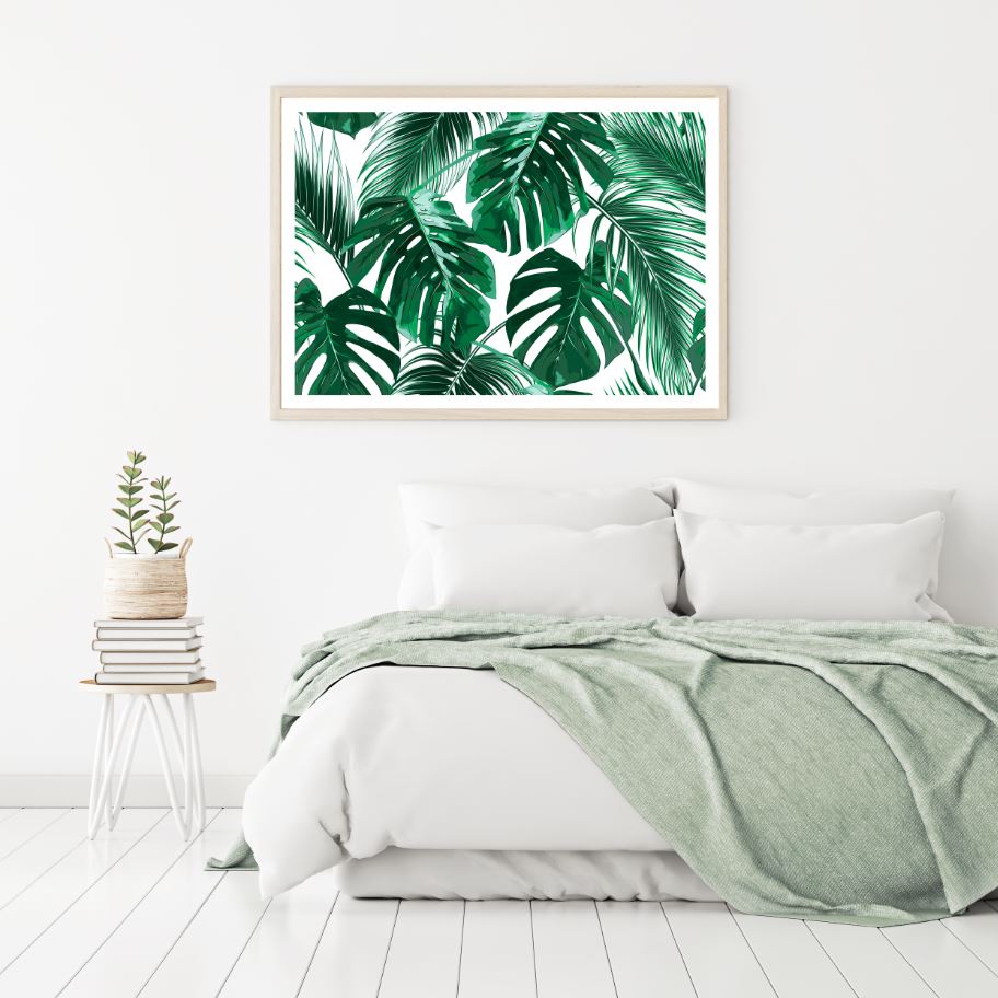 Green Leaves Digital Art Design Home Decor Premium Quality Poster Print Choose Your Sizes
