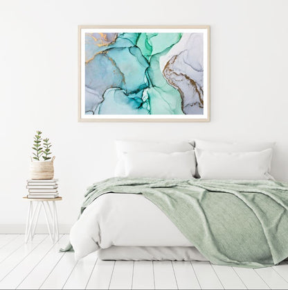 Green Grey & Gold Abstract Design Home Decor Premium Quality Poster Print Choose Your Sizes