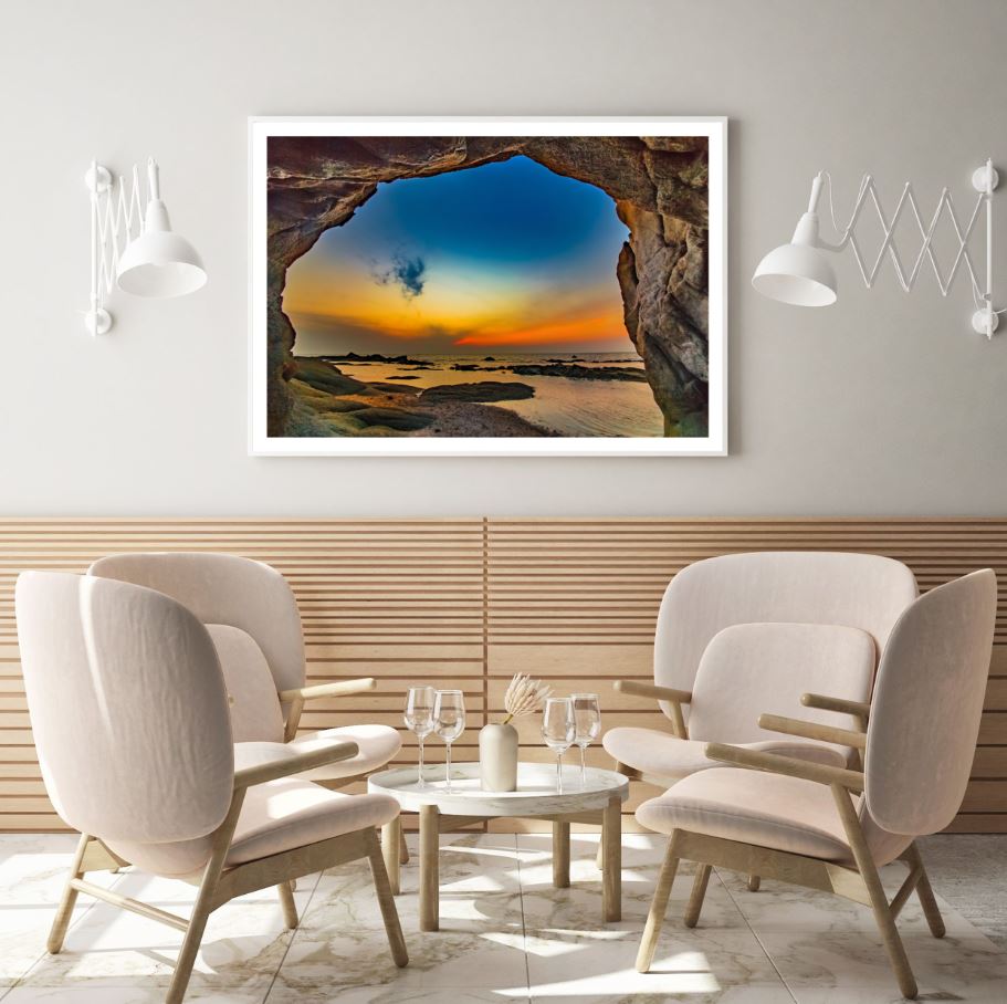 Sea Cave Sunset Scenery View Home Decor Premium Quality Poster Print Choose Your Sizes