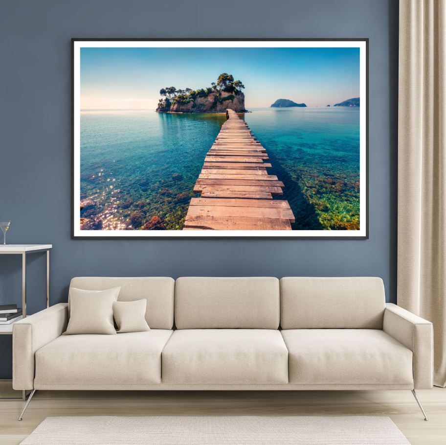 Wooden Pier Over Sea Scenery View Home Decor Premium Quality Poster Print Choose Your Sizes