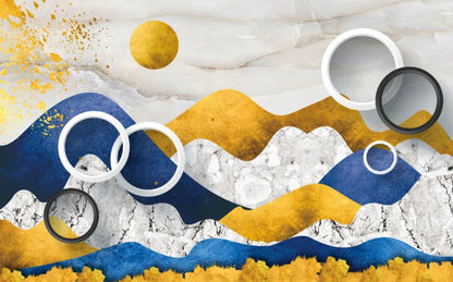 Mountains & Circle 3D Design Home Decor Premium Quality Poster Print Choose Your Sizes