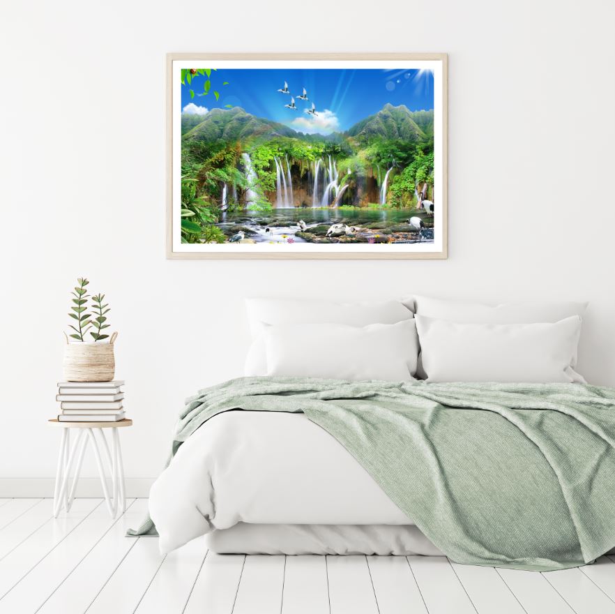 Waterfall Scenery Photograph Home Decor Premium Quality Poster Print Choose Your Sizes
