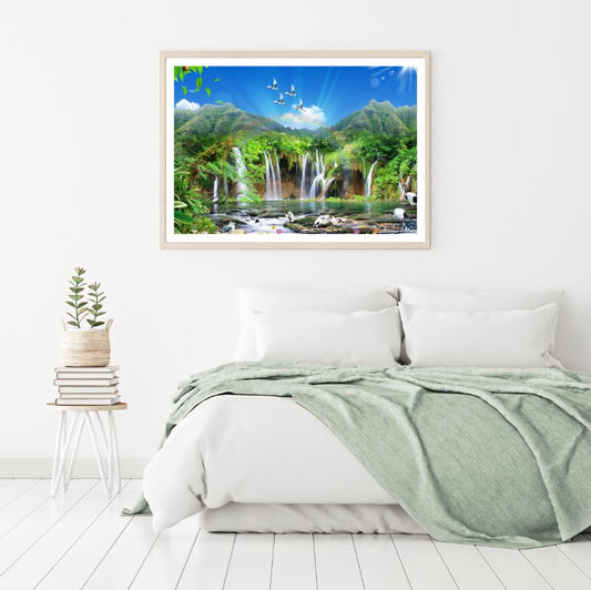 Waterfall Scenery Photograph Home Decor Premium Quality Poster Print Choose Your Sizes