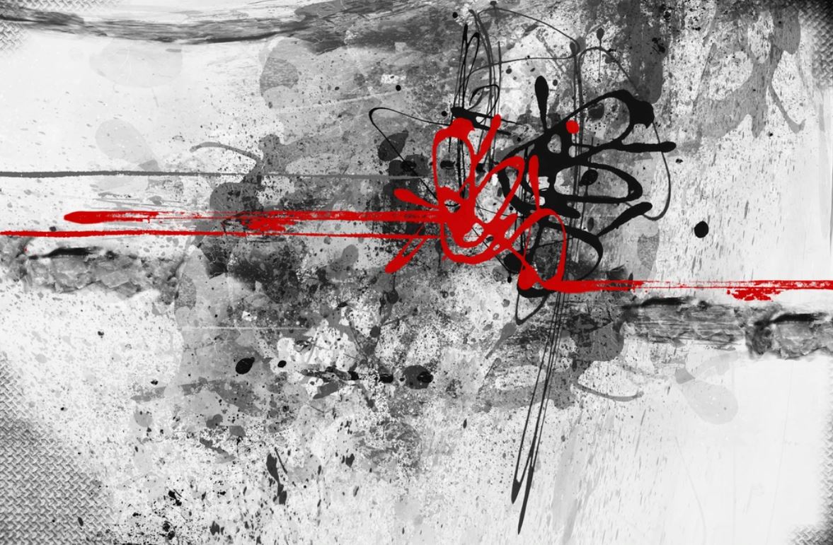 Red & B&W Abstract Painting Home Decor Premium Quality Poster Print Choose Your Sizes