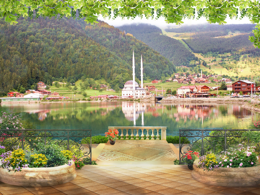 City by Lake Scenery Photograph Home Decor Premium Quality Poster Print Choose Your Sizes
