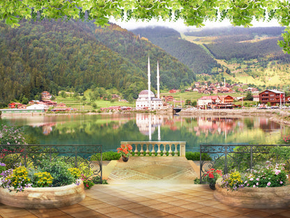 City by Lake Scenery Photograph Home Decor Premium Quality Poster Print Choose Your Sizes