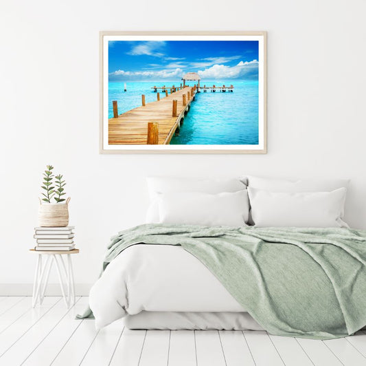 Wooden Pier Over Sea Photograph Home Decor Premium Quality Poster Print Choose Your Sizes