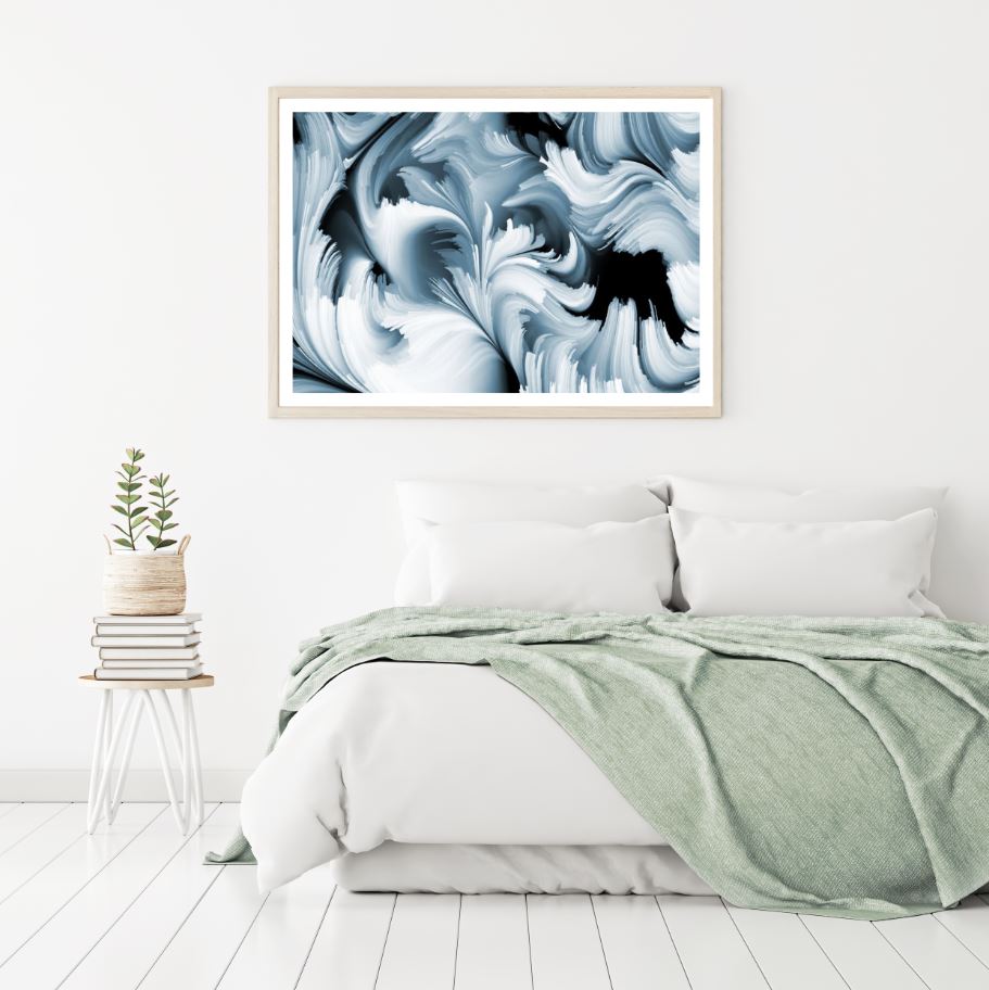 Grey & White Abstract Design Home Decor Premium Quality Poster Print Choose Your Sizes