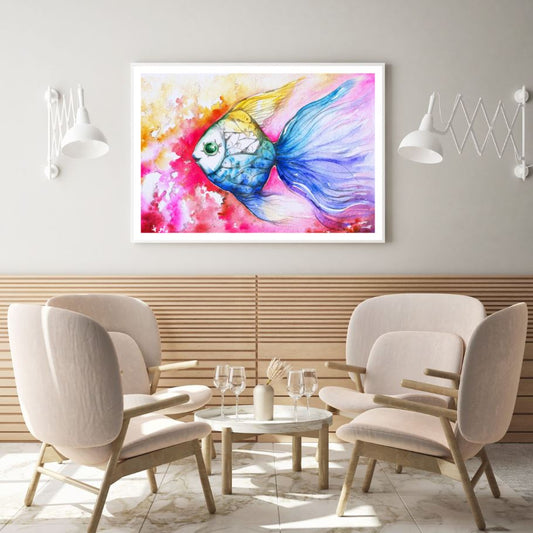Fish Colorful Abstract Painting Home Decor Premium Quality Poster Print Choose Your Sizes
