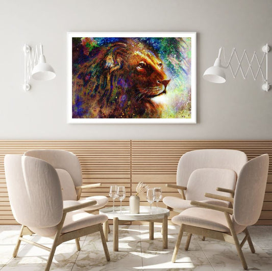 Lion Portrait Oil Painting Home Decor Premium Quality Poster Print Choose Your Sizes